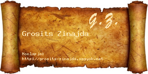 Grosits Zinajda névjegykártya